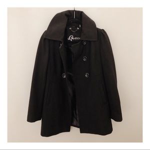 Guess black wool coat